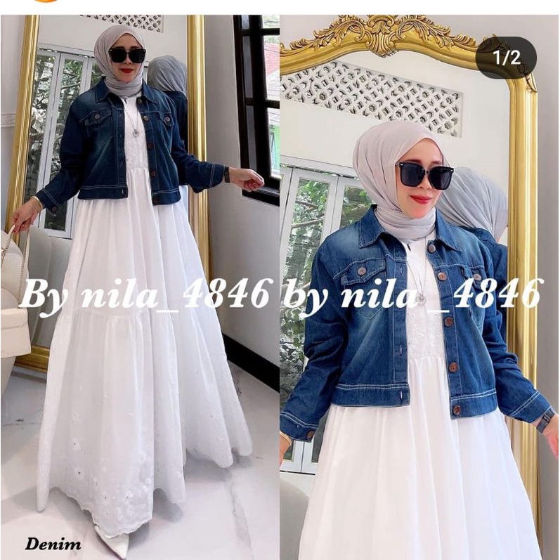 Gamis Jeans Rompi Emily Set