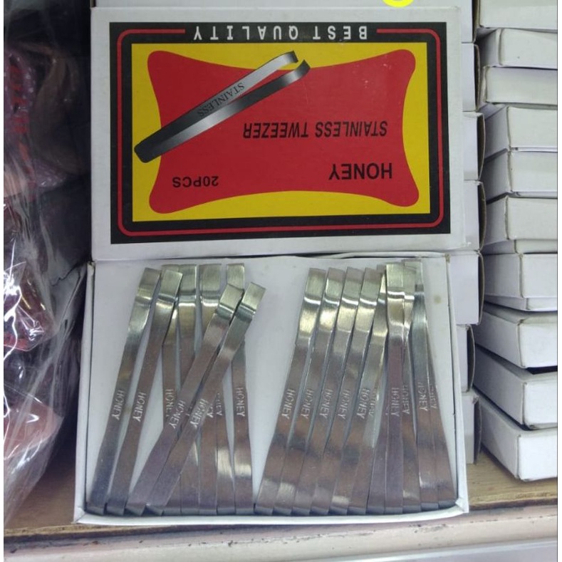 20buah Pinset Stainless Steel Pencabut Bulu Anti Karat Kulakan Grosir Murah