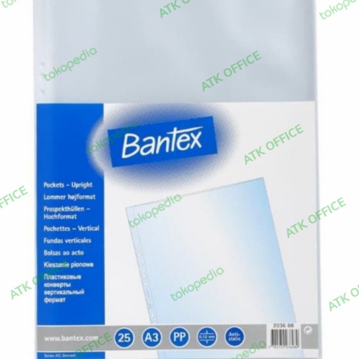 

Rak Plastik Pp Pocket A3 Portrait Bantex #2036 Anti Glare 0,12 (25 Lembar)