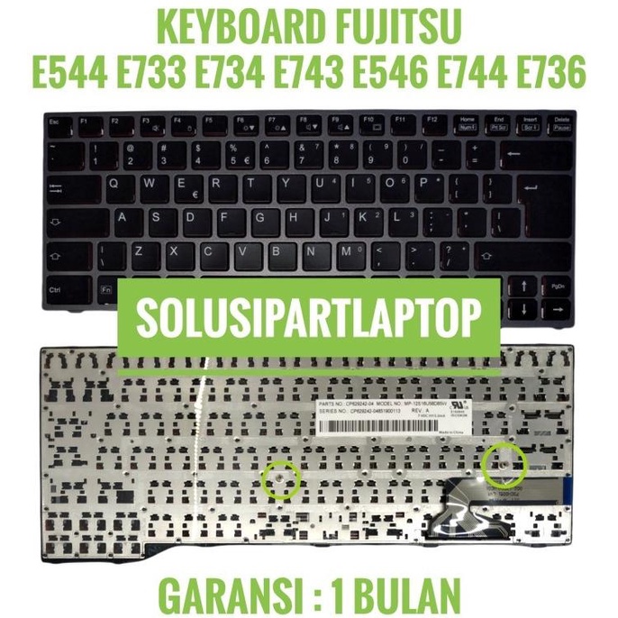 Keyboard Fujitsu Lifebook E544 E546 E733 E736 E746 U745 Big Enter