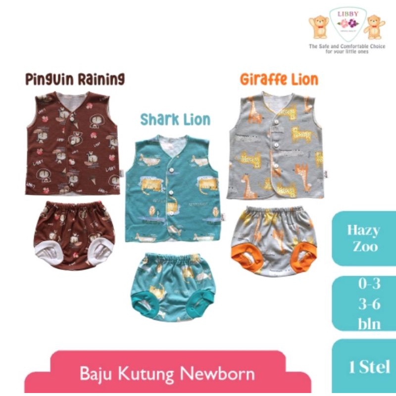 Libby Baby Setelan Kutung motif New Born/Libby Motif Tale of Prairie - libby baju bayi murah 1 stel 3-6 month