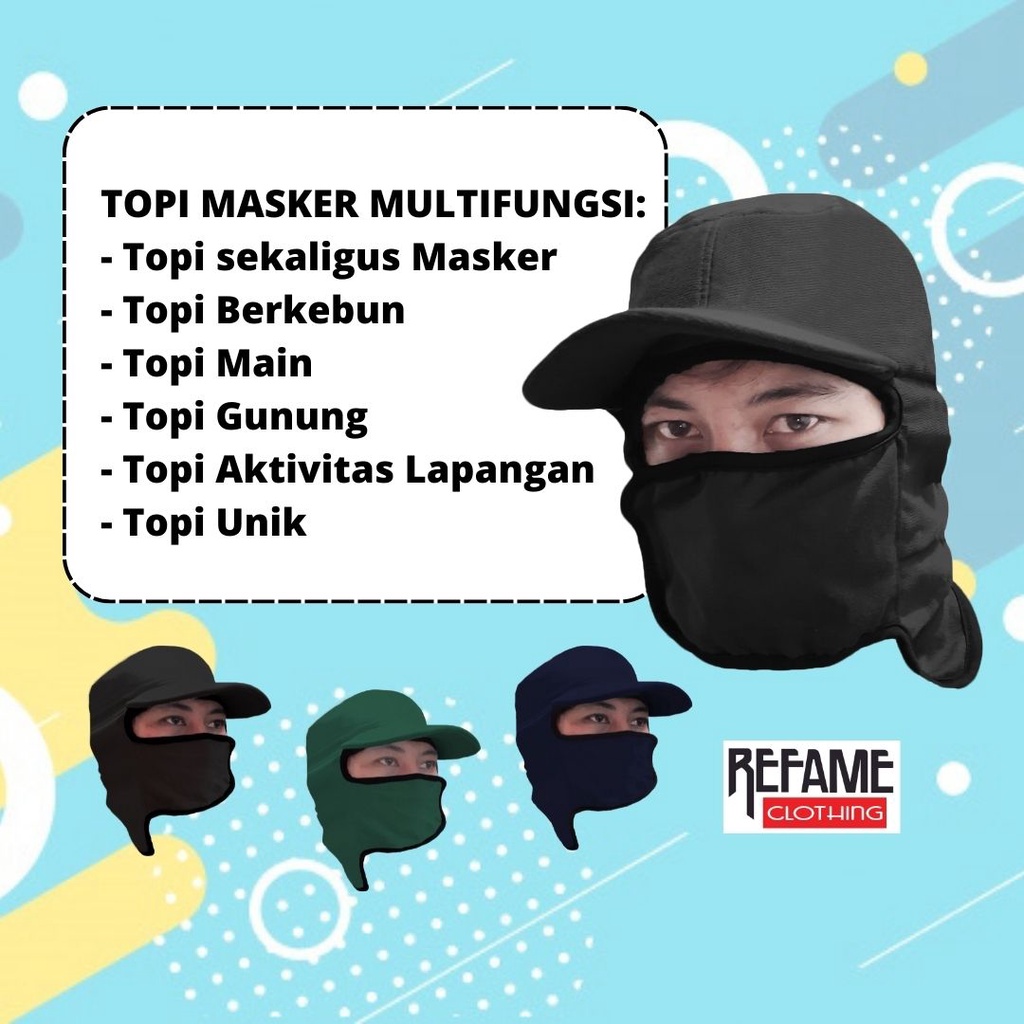 Topi Jepang Topi Outdoor Topi Masker Topi Gunung Mask Hat Topi Mancing Topi Kerja Proyek Topi Petani Topi Pancing Topi Kebun Pria Wanita Premium