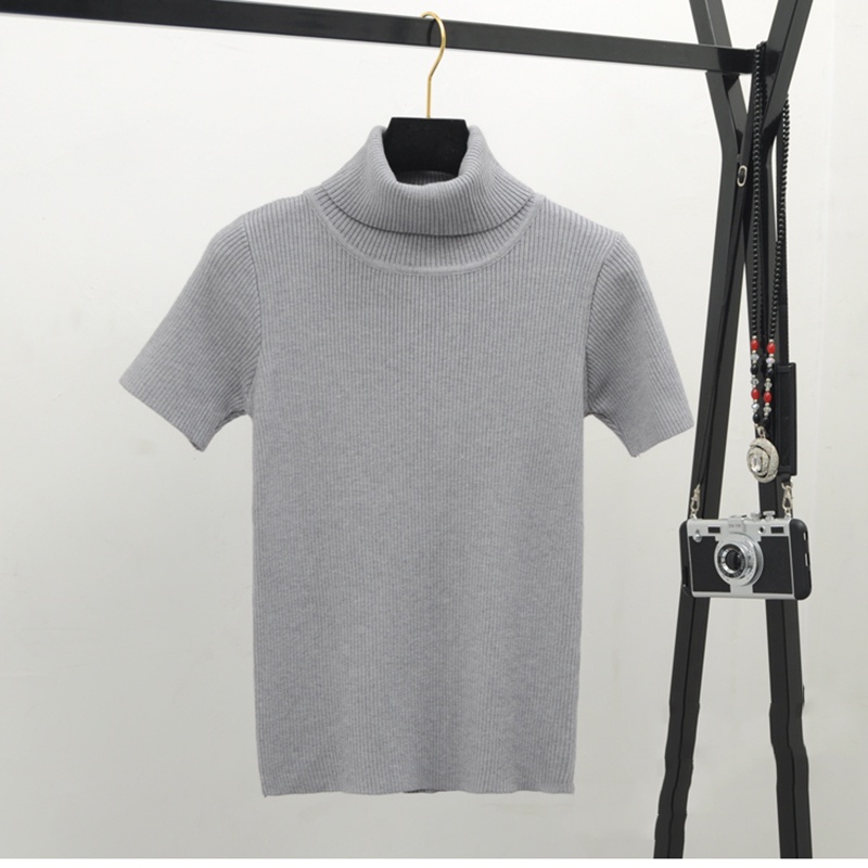 CS022 TURTELNEK RAJUT WANITA TANGAN PENDEK