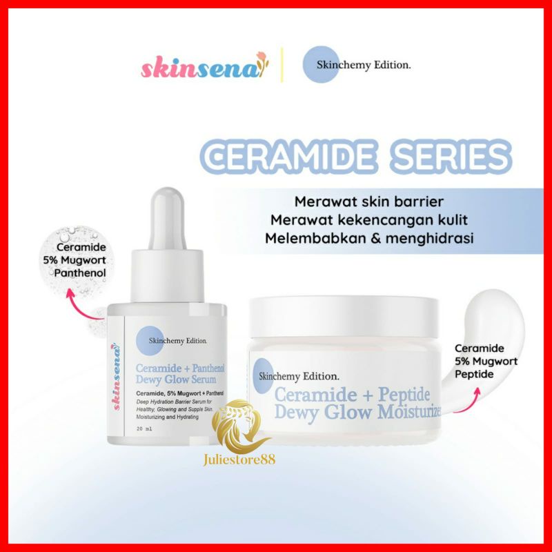 (FULLSIZE) SKINSENA Skinchemy Ceramide + Panthenol Dewy Glow Serum Ceramide + Peptide Dewy Glow Moisturizer