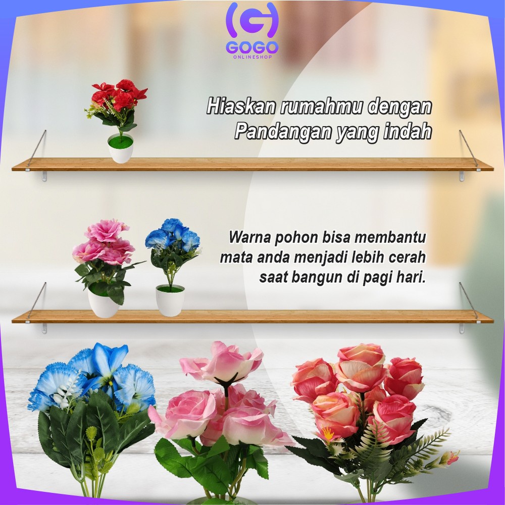 GOGO-C682 C684 Pot Tanaman Bunga Lily Artificial Dekorasi Rumah / Tanaman Hias Plastik Pot Bunga Hias Bunga Artifisial Dekorasi