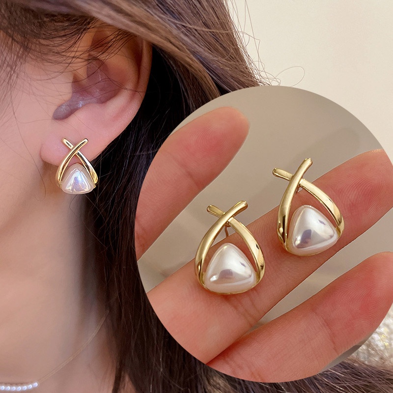 Anting Tusuk Gantung Desain Geometrisalib Gaya Koreasimpleunik Untuk Wanita