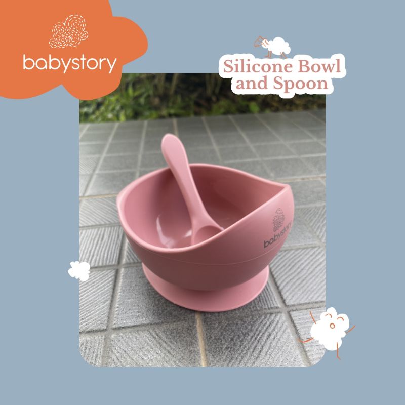 Set tempat makan bayi Premium baby feeding set suction plate suction bowl silicone bibs spoon training cup training spoon fork