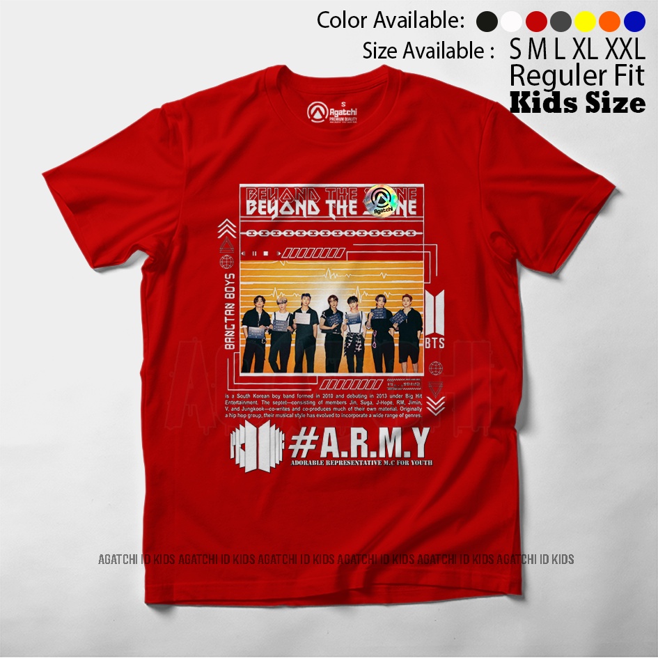 Baju Kaos Atasan Anak Perempuan Motif Personil Grup BTS / Bangtan Boys