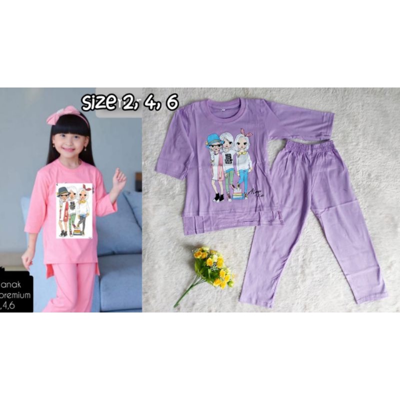 SET CEL COMBED ANAK Barbie// Setelan Anak Combed 20s// Setelan Olahraga