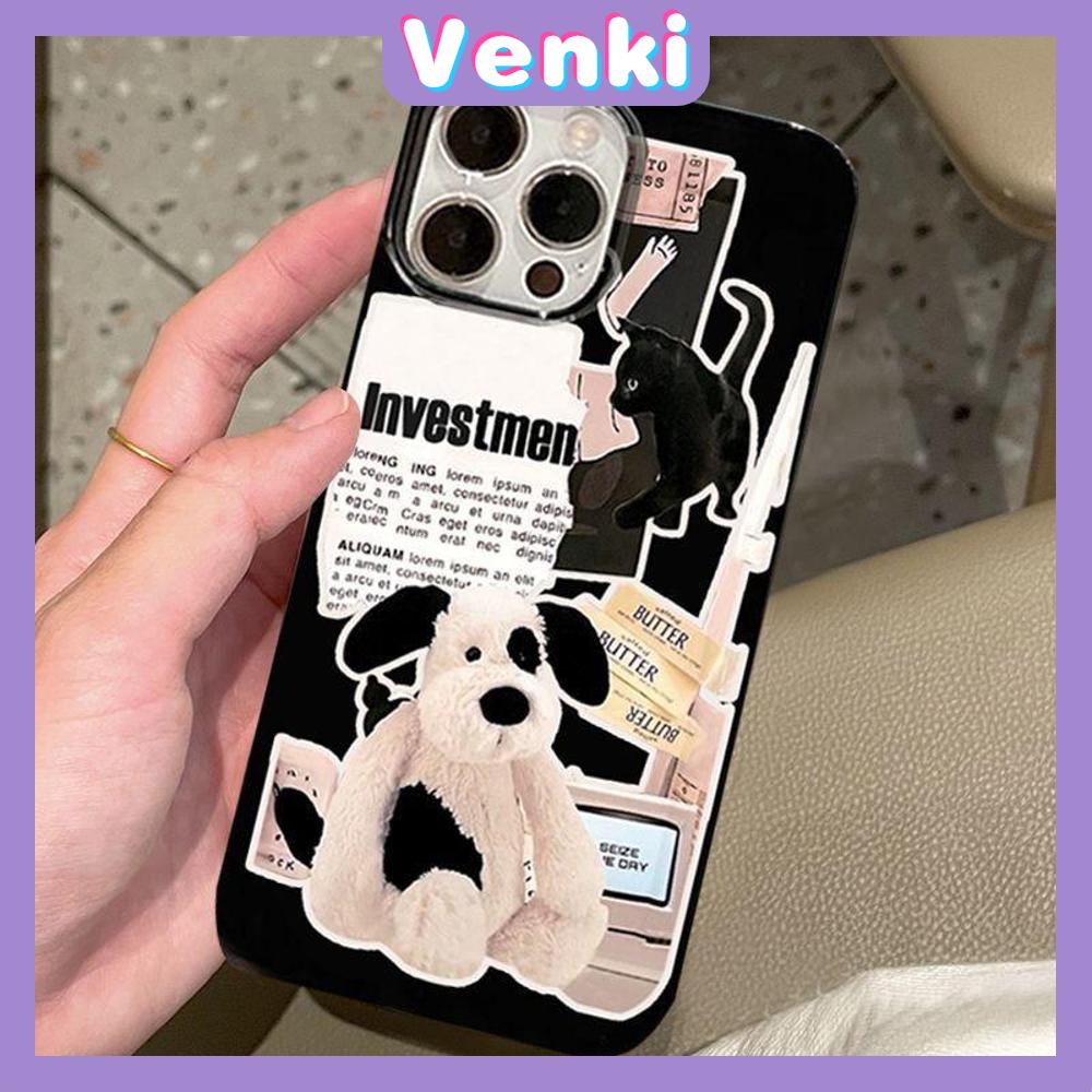 Case iPhone 14 Pro Max TPU Soft Case Sweet Cute Stuffed Dog Glossy Black Candy Case Camera Protection Shockproof For iPhone 14 13 12 11 Plus Pro Max 7 Plus X XR