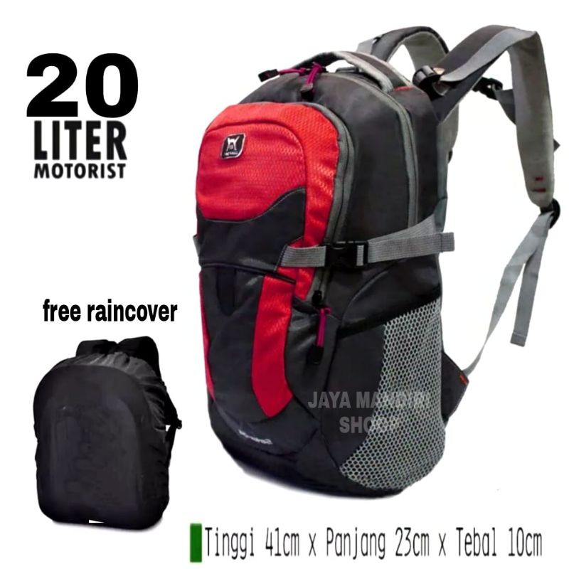 TAS RANSEL PRIA-WANITA 20ltr//TAS SEKOLAH&amp;MOTORIS FREE RAINCOVER,MURAH MERIAH BERKUALITAS