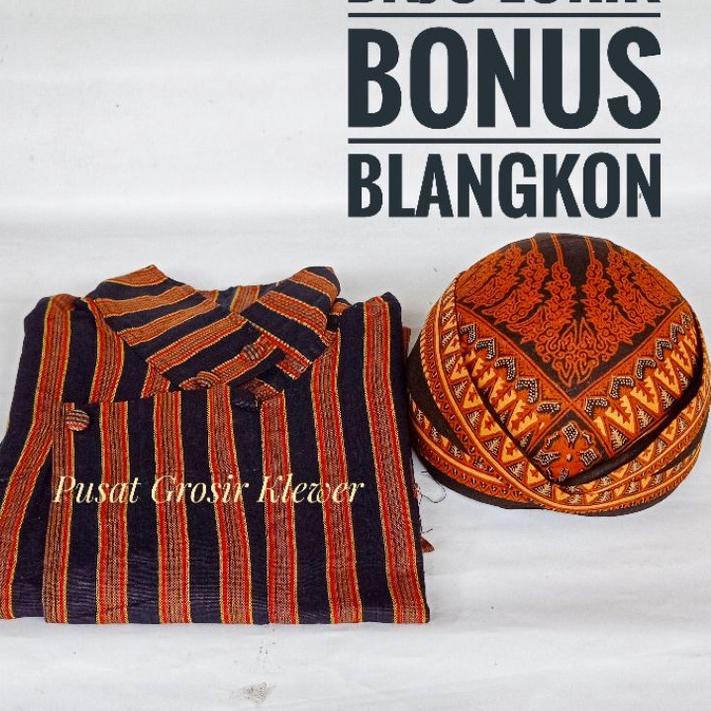 Termurah Baju Lurik Jawa Pria | Baju Lurik Bonus Blangkon | Baju Lurik Jawa Pria | Surjan Lurik Pria