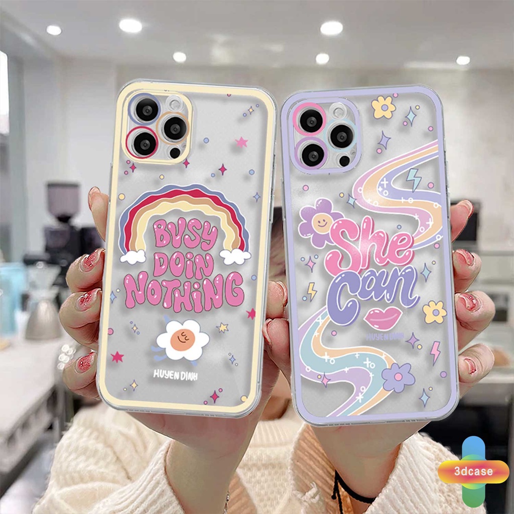 Casing Softcase TPU For IPhone 7 Plus 11 6 6S 8 Plus XR 11 12 13 PRO MAX 11 12 13 X XS MAX Se 2020 6SPlus 7Plus 6Plus 8Plus XSMAX A15 A16 A9 A5 A7 A5S Y12 Y20 Y15S A12 A03 Aksen Tulisan Inggris