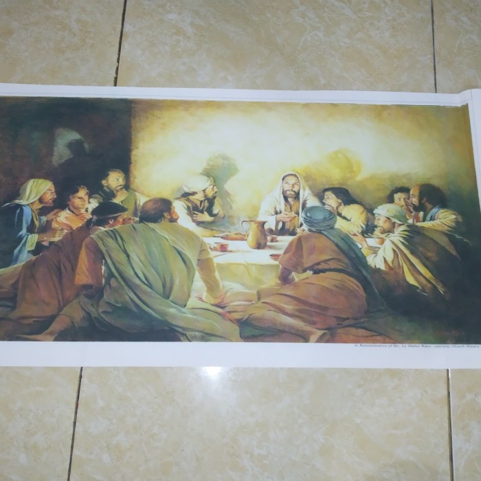 Repro Digital Lukisan Yesus Kristus Last Supper Perjamuan Kudus Tuhan