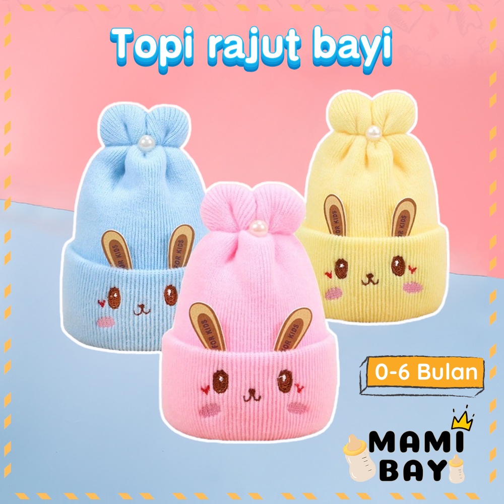 OKEYI Topi Rajut kupluk bayi newborn lucu 0-6 Bulan