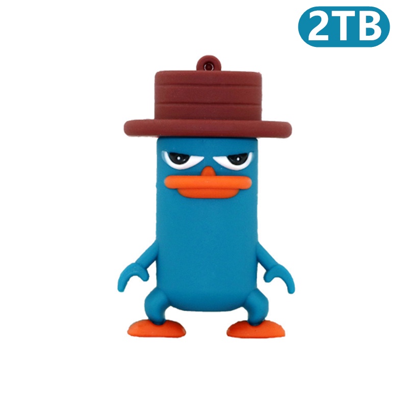 Flash Drive USB 2.0 Kecepatan Tinggi 2TB 1TB Bentuk Kartun Bebek Lucu