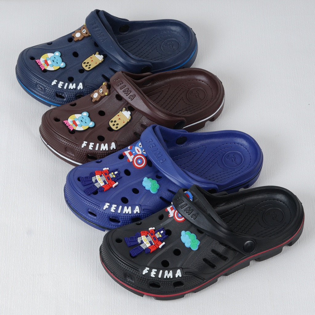Sandal Anak Anak Baim Faima Motif Robot - Sandal Premium Impor