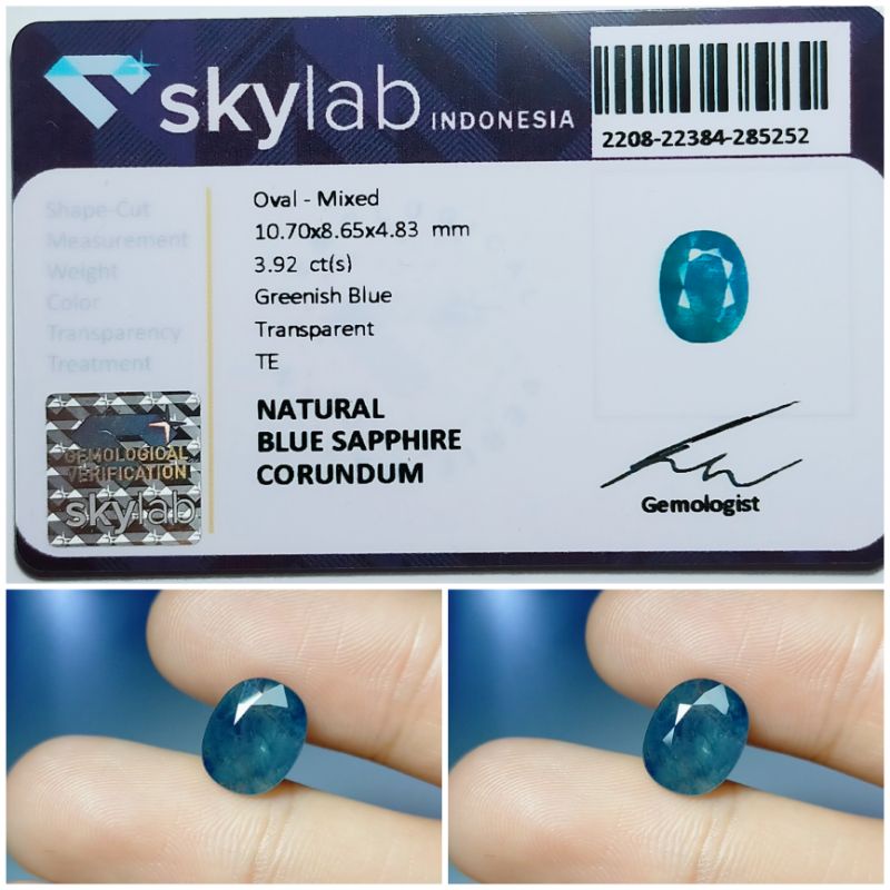 Batu Permata Blue Sapphire Natural Asli Bersertifikat