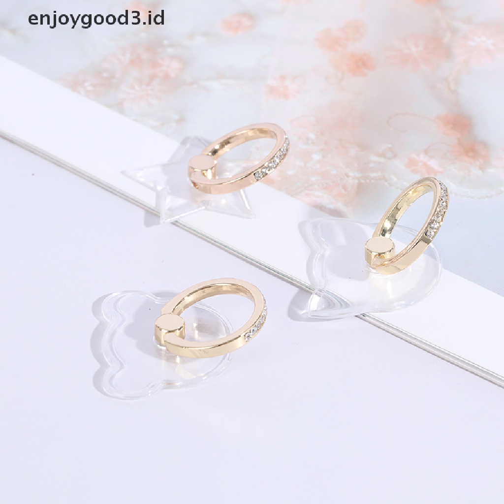 2pcs / Set Cincin Dudukan Ponsel Universal Transparan