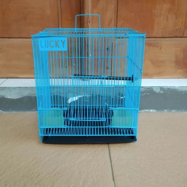 Kandang Sangkar Burung Lovebird Hamster Kecil Merk Lucky Khusus Biru - Ungu