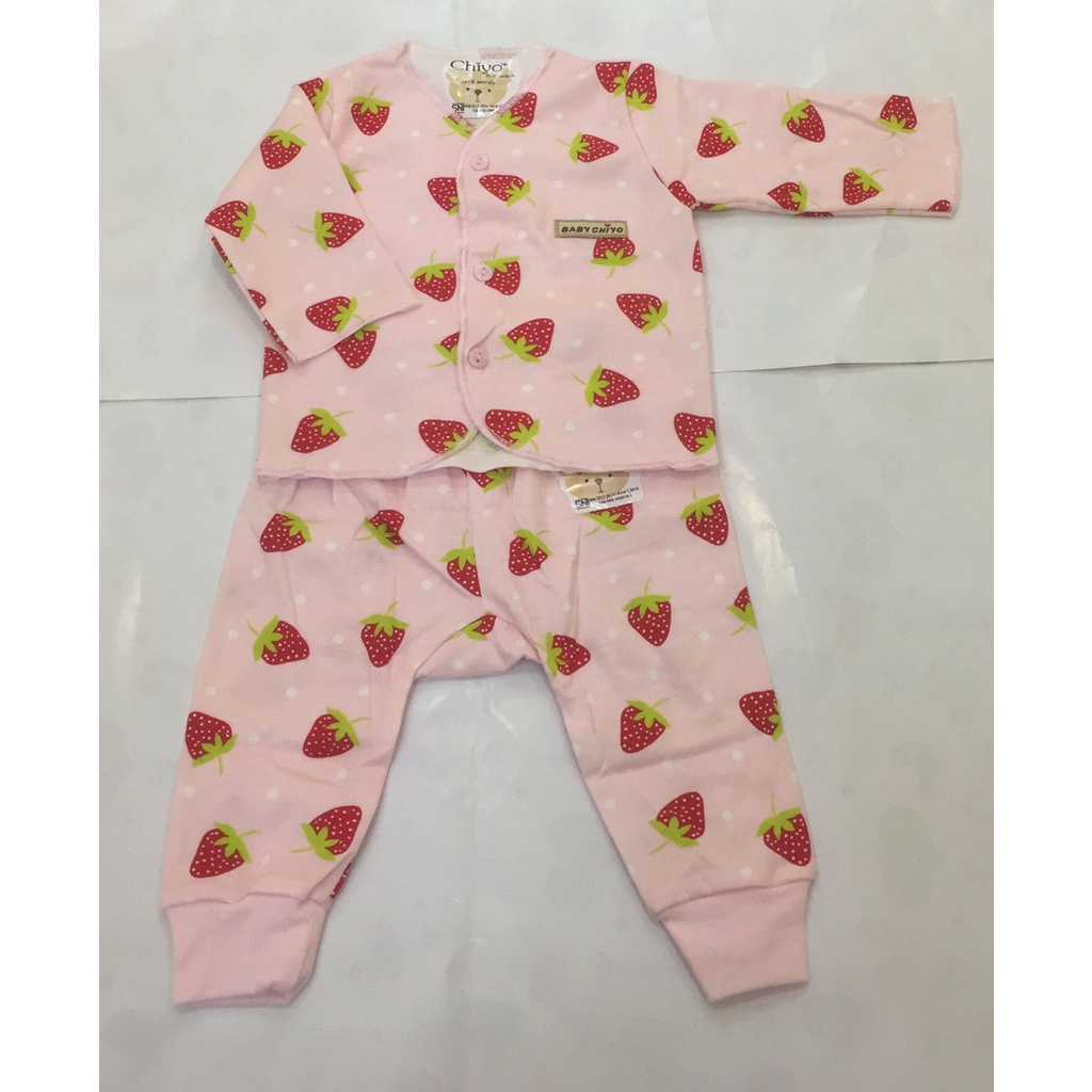 Chiyo Babywear Setelan  Baju Panjang dan Celana Panjang Girl - Baju Tidur Anak Perempuan - setelan kancing pundak