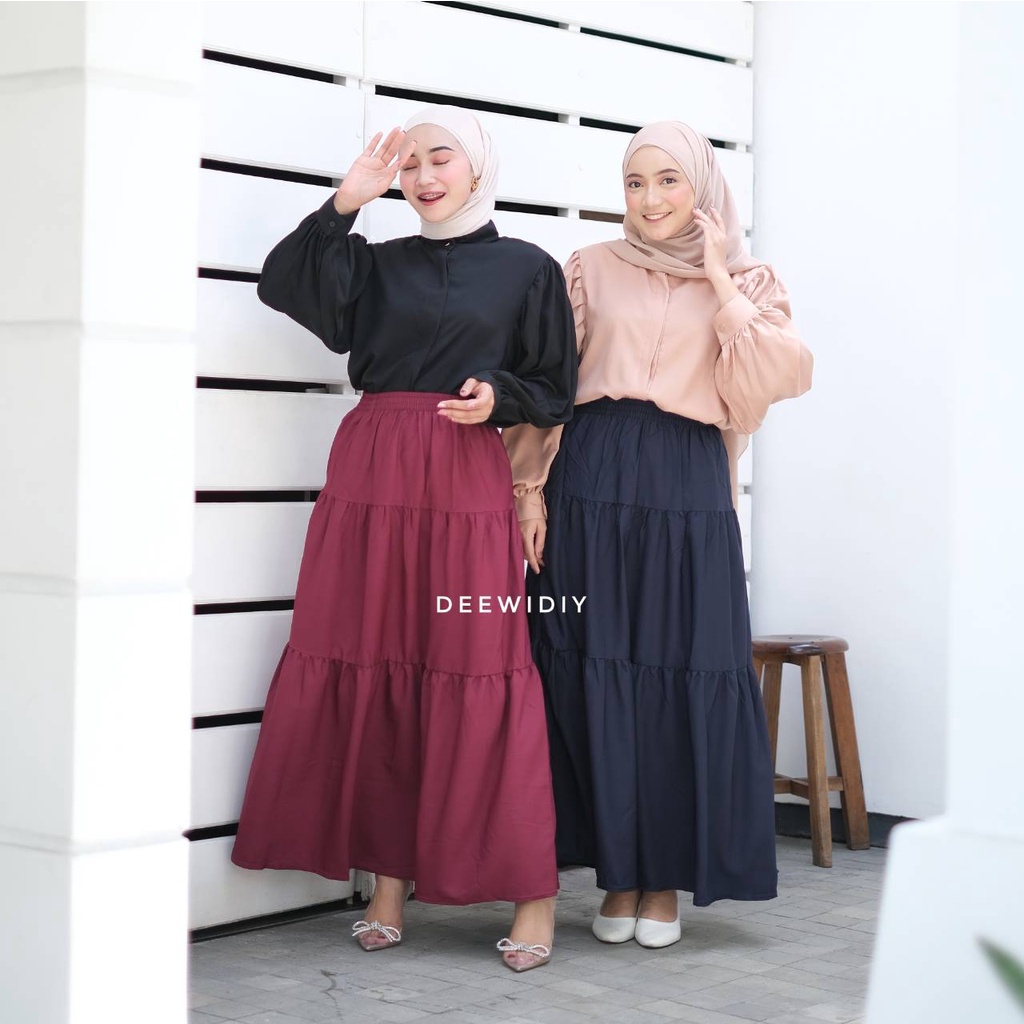 ROK SUSUN REMPEL ROK CANDA ROK REMPEL PANJANG WANITA / CANDY SKIRT DEEWIDIY