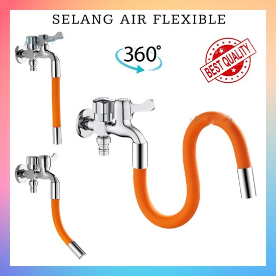 SAMBUNGAN KRAN AIR FLEXIBLE 20CM 30CM 50CM UNIVERSAL 360 / SELANG AIR FLEKSIBEL EKSTENSI KERAN AIR 1/2 / KRAN AIR WASTAFEL DAPUR CUCI PIRING