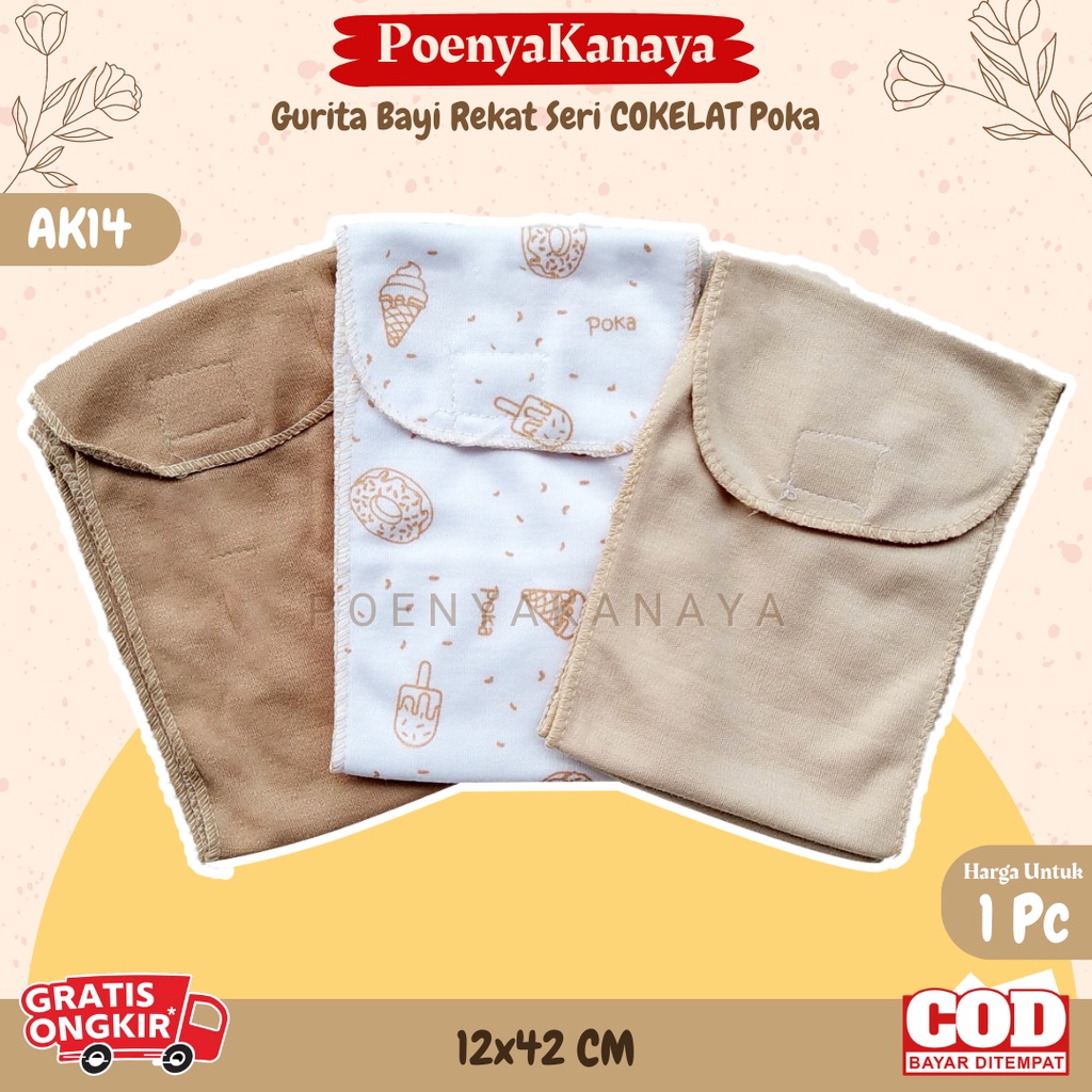 6pc/3pc Gurita Bayi Rekat Seri COKELAT Poka Perekat Press AK14