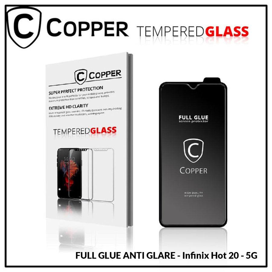 Infinix Hot 20 (5G) - COPPER Tempered Glass Full Glue ANTI GLARE - MATTE