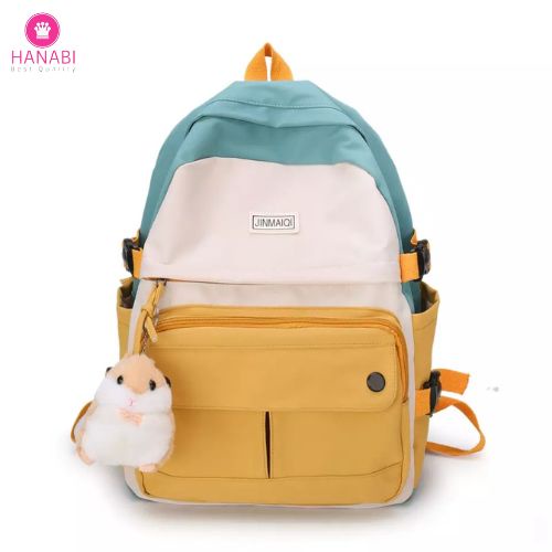 HANABI - Tas ransel sekolah TWO COLOUR Tas kekinian tas casual TANPA BONEKA