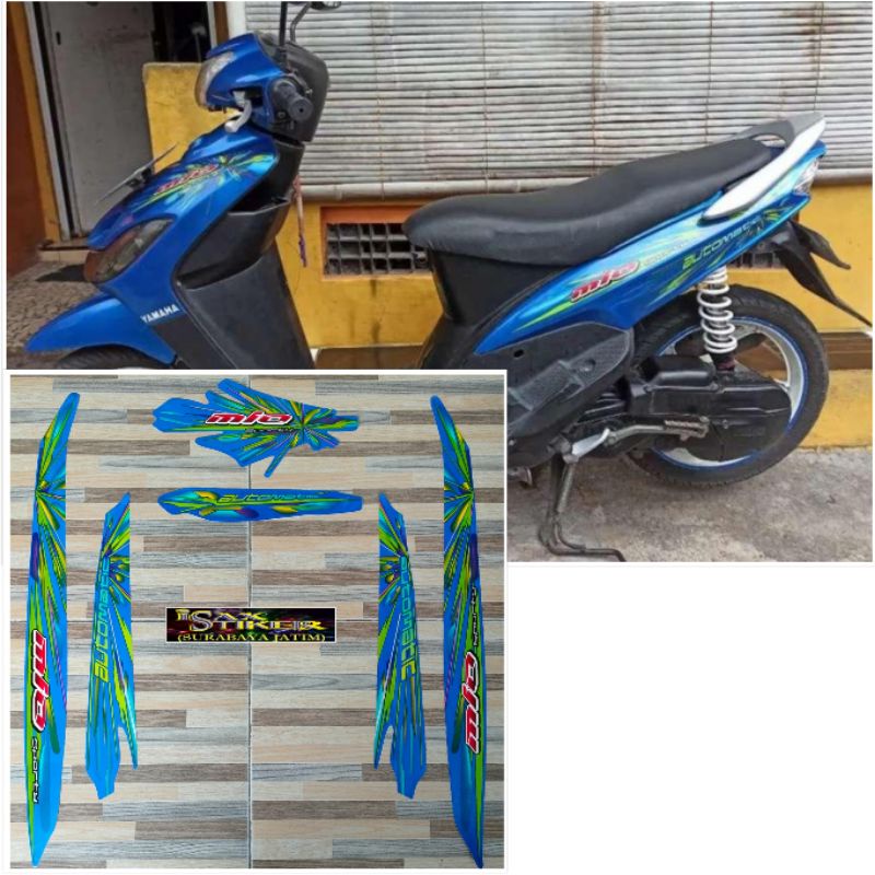 striping original Yamaha Mio sporty biru tahun 2008 2009