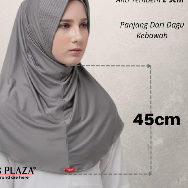 Jilbab Insant /Hijab Instan Bergo Polos zoya Marsha HL casual Ori - Abu-abu