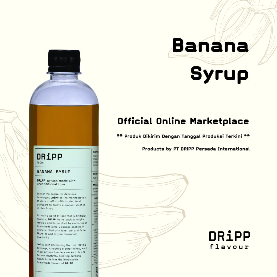 

DRiPP Syrup Banana Syrup 760ml dripp sirup banana 760ml sirup