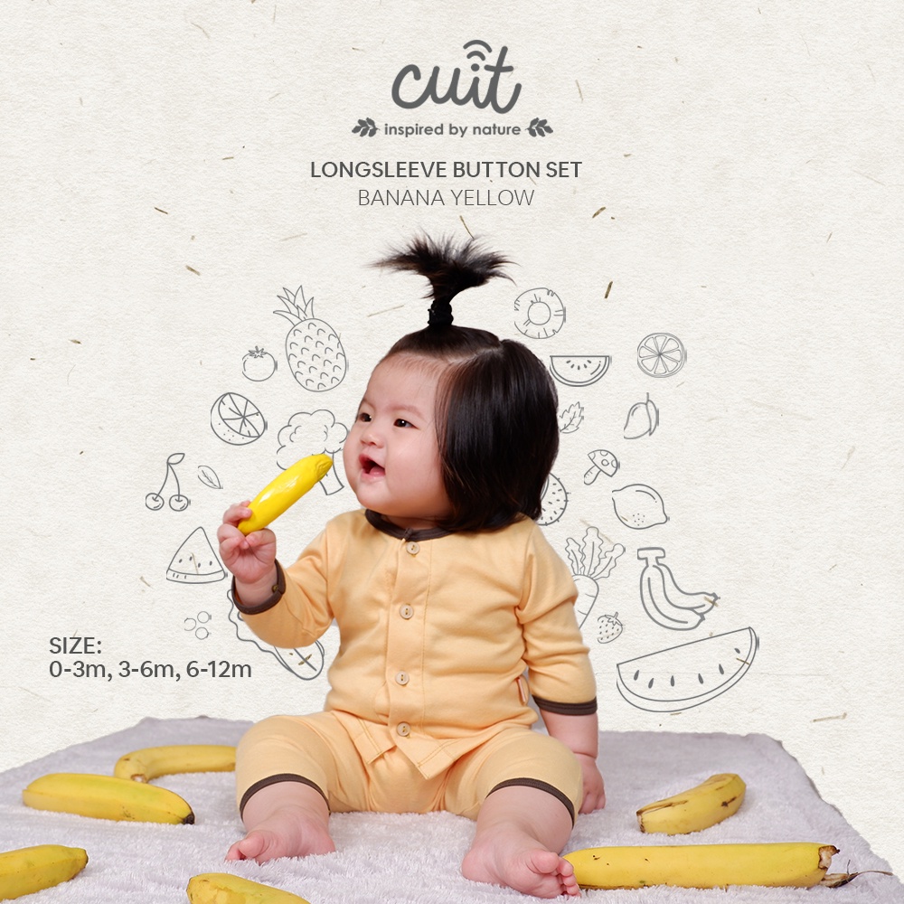 CUIT Baby Newborn - 12 Bulan Mizu Button Set Panjang Kancing Anak Unisex Furutsu Series