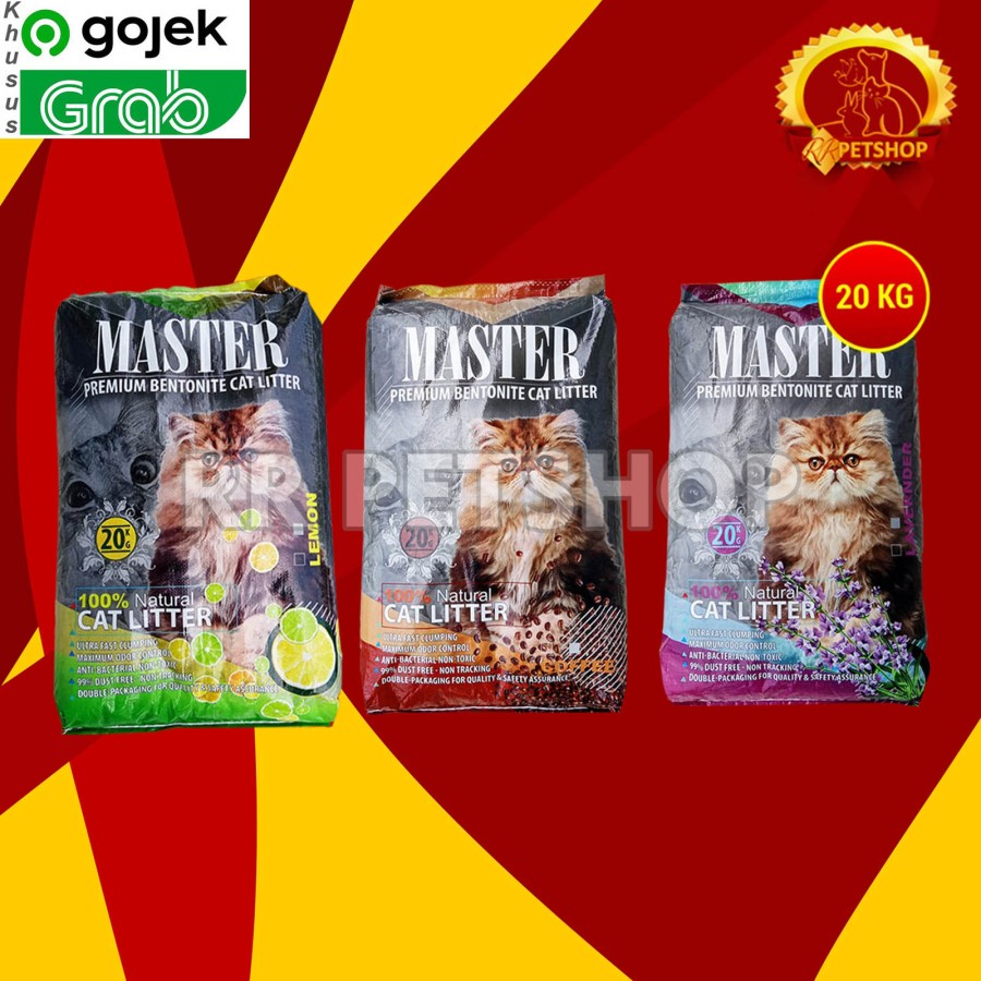 Jual Pasir Kucing Wangi Gumpal MASTER 20Kg Cat Sand Litter 20Kg junior top Shopee Indonesia