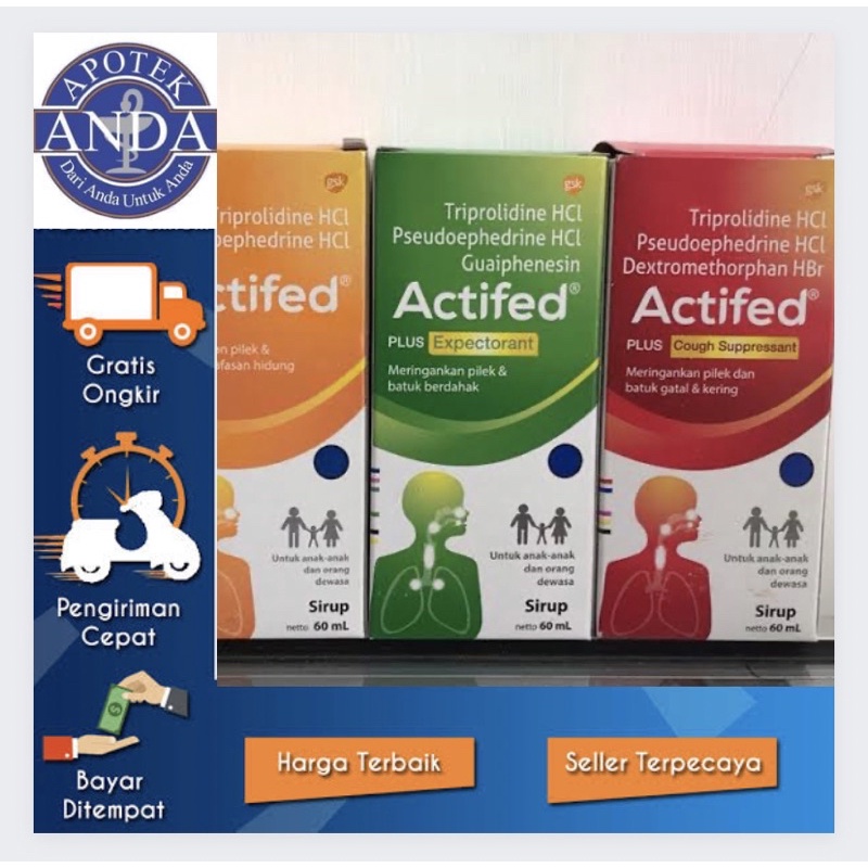 Actifed Hijau / Actifed Merah / Actifed Kuning untuk Batuk dan Pilek