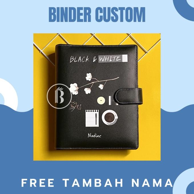 

Binder Custom Printing Black and White FREE Tambah nama A5 B5 A6