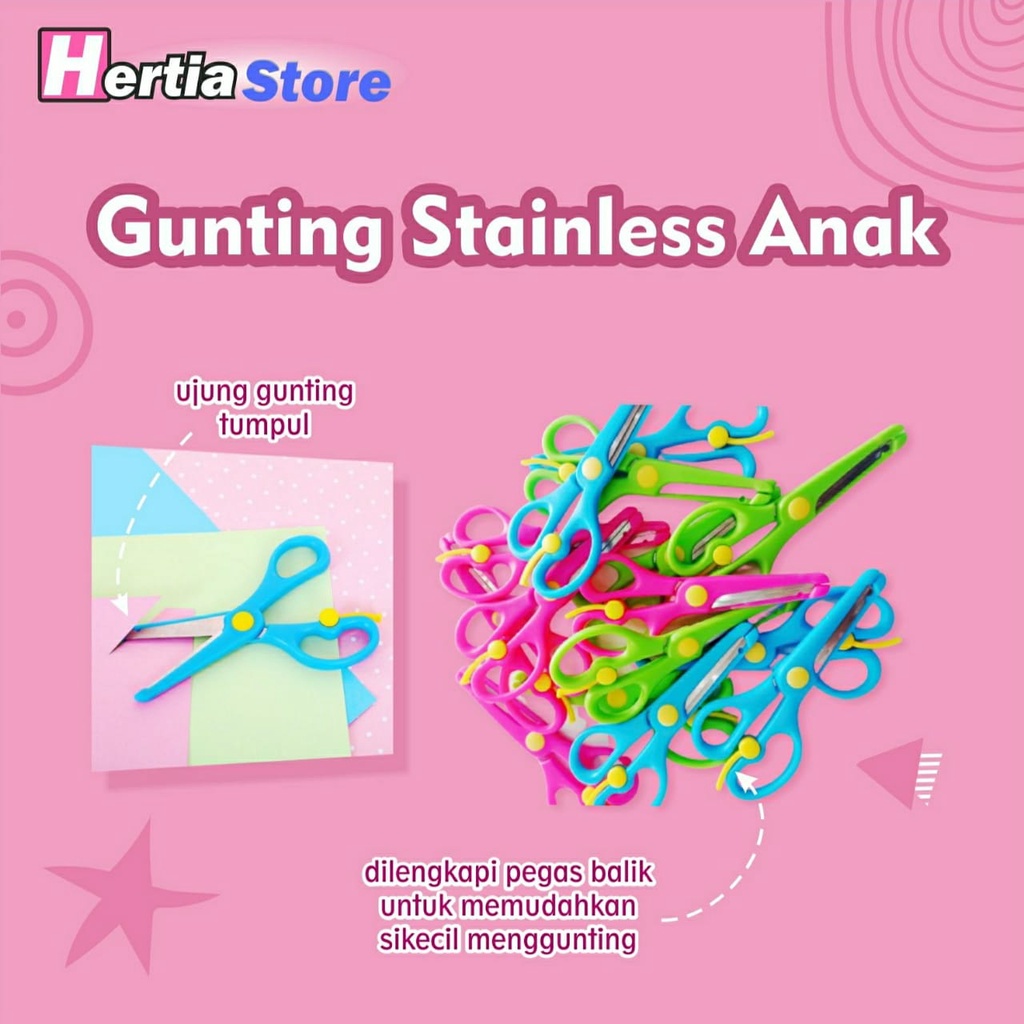

[hertiastore] GUNTING STAINLESS STEEL ANAK | GUNTING MAINAN ANAK