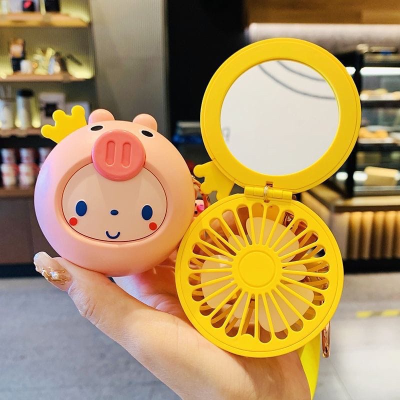 SX-118 CERMIN RIAS KEKINIAN LED MINI FAN KIPAS / KIPAS MINI PORTABLE GANTUNGAN KUNCI