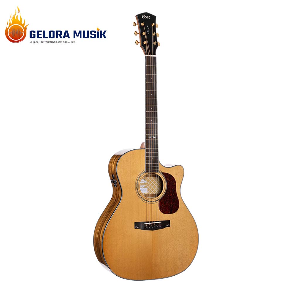 Gitar Akustik Elektrik Cort GOLD-A6-Bocote-NAT W/Bag