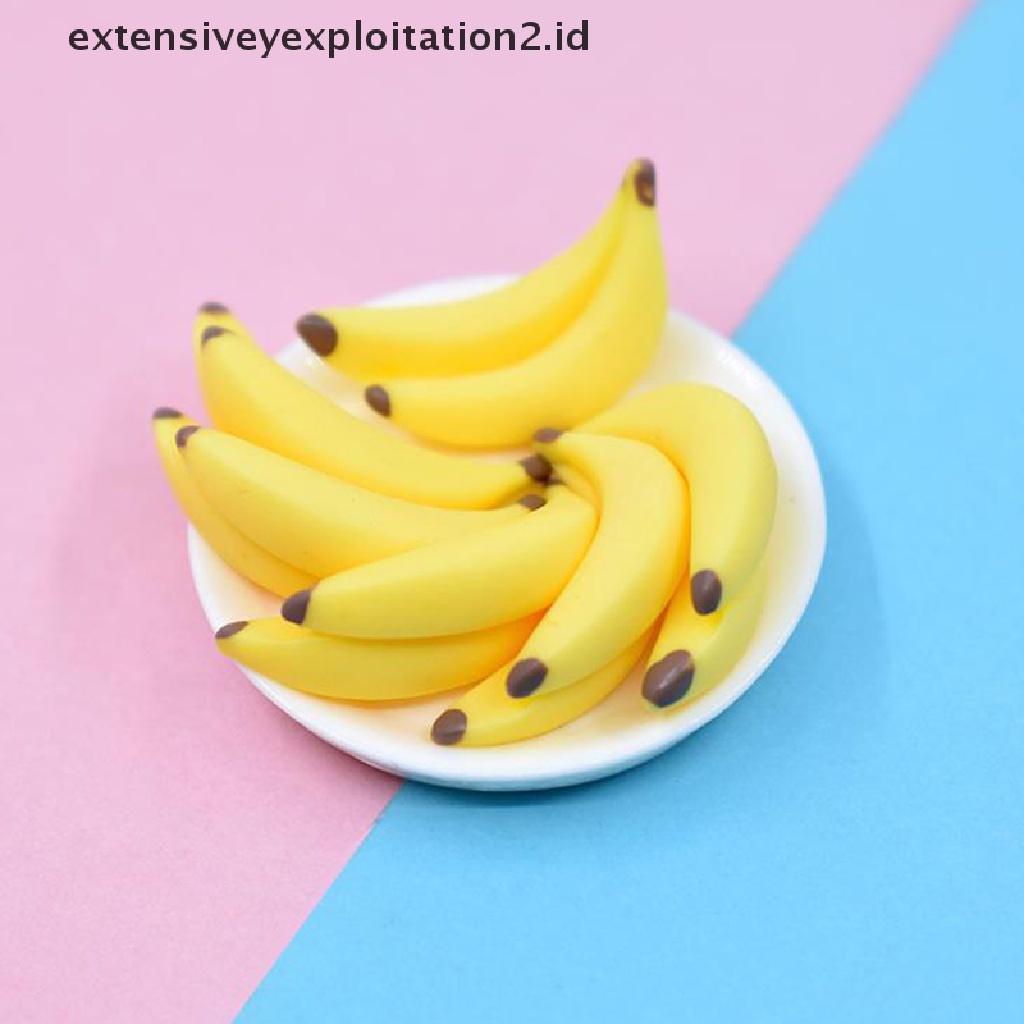 10pcs / Set Mainan Miniatur Pisang Skala 1: 12 Untuk Aksesoris Rumah Boneka