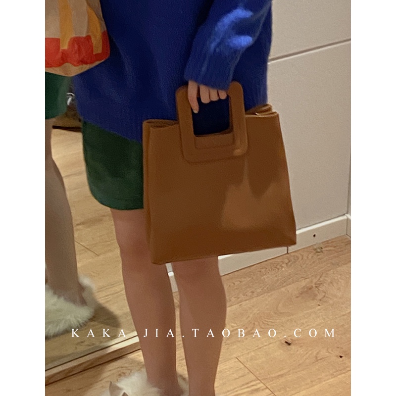 Suhao Korea tas tangan wanita musim gugur dan musim dingin 2021 baru trendi fashion retro tote bag all-match tas messenger berkapasitas besar