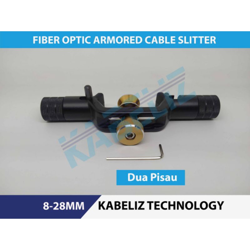 Pisau Pengupasan Lapis Baja Melintang 8-28MM Fiber Optik FTTH Armored Fiber Cable Slitter Dua Pisau Double head