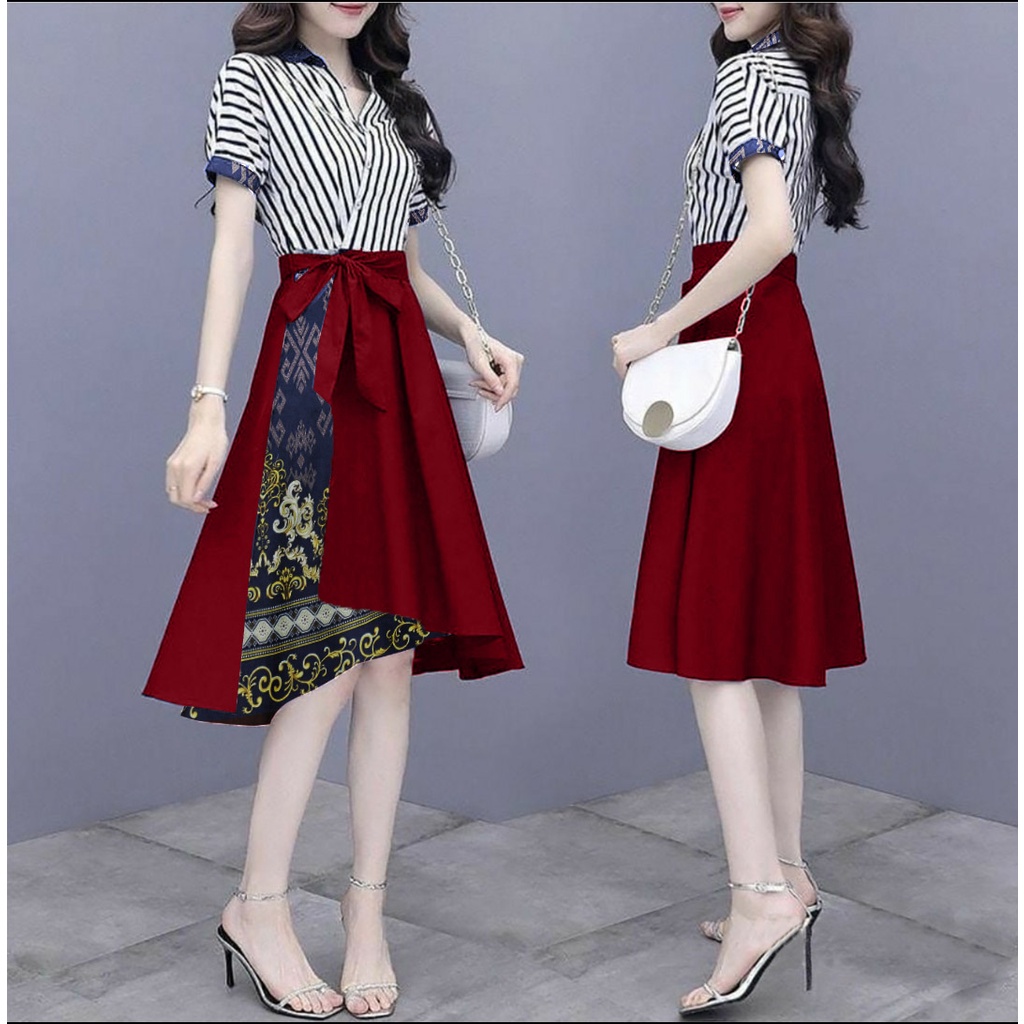 FWG - DRESS FOMILA / DRESS KOREA STYLE / DRESS WANITA / BAJU DRESS WANITA BARU / DRESS / DRESS MOTIF