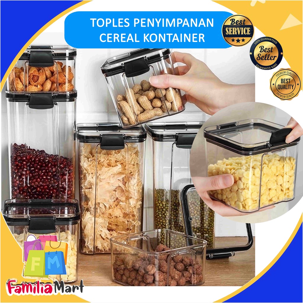 Toples Penyimpanan Cereal Kontainer Makanan Storage Jar Food Tempat Bumbu Wadah Snack