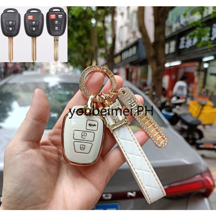 1 Pc / Case Kunci Mobil Bahan TPU Untuk Toyota yaris 2017 / Vios / Ativ / yaris Ativ Toyota Camry Corolla RAV4 Vios Prius Cland 20 2016 / 212 2017 / 3