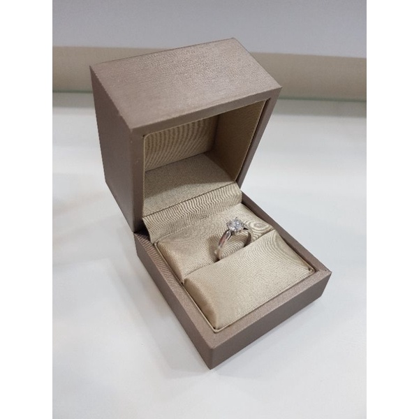 Kotak cincin model BVLGARI 1 slot golden brown ring box coklat keemasan