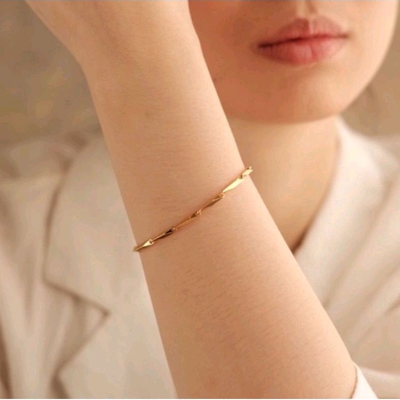 Gelang Titanium wanita Rantai padi kecil 18 cm