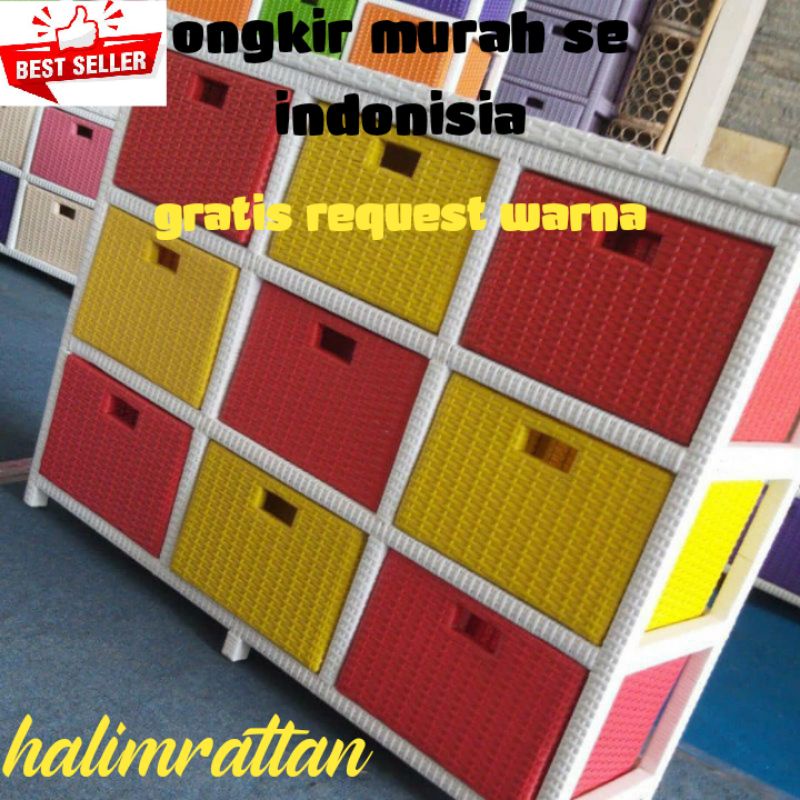 Lemari Laci 9 | Rak Laci 2 | Lemari Rotan | Lemari Rotan Sintetis | Lemari Sintetis Rotan | Lemari R