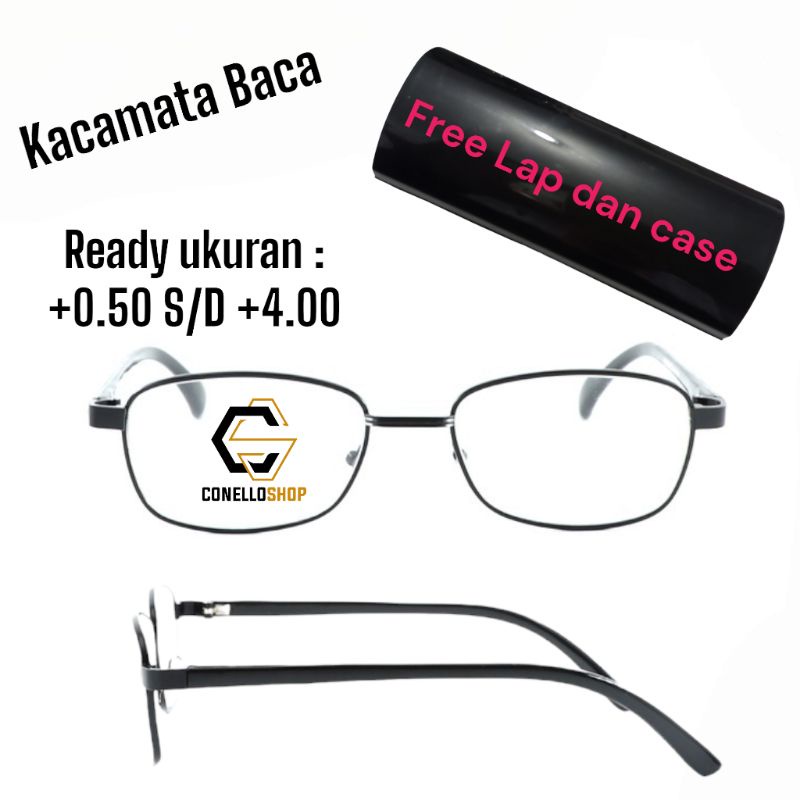 Kacamata Baca Plus Frame Besi Pria Wanita